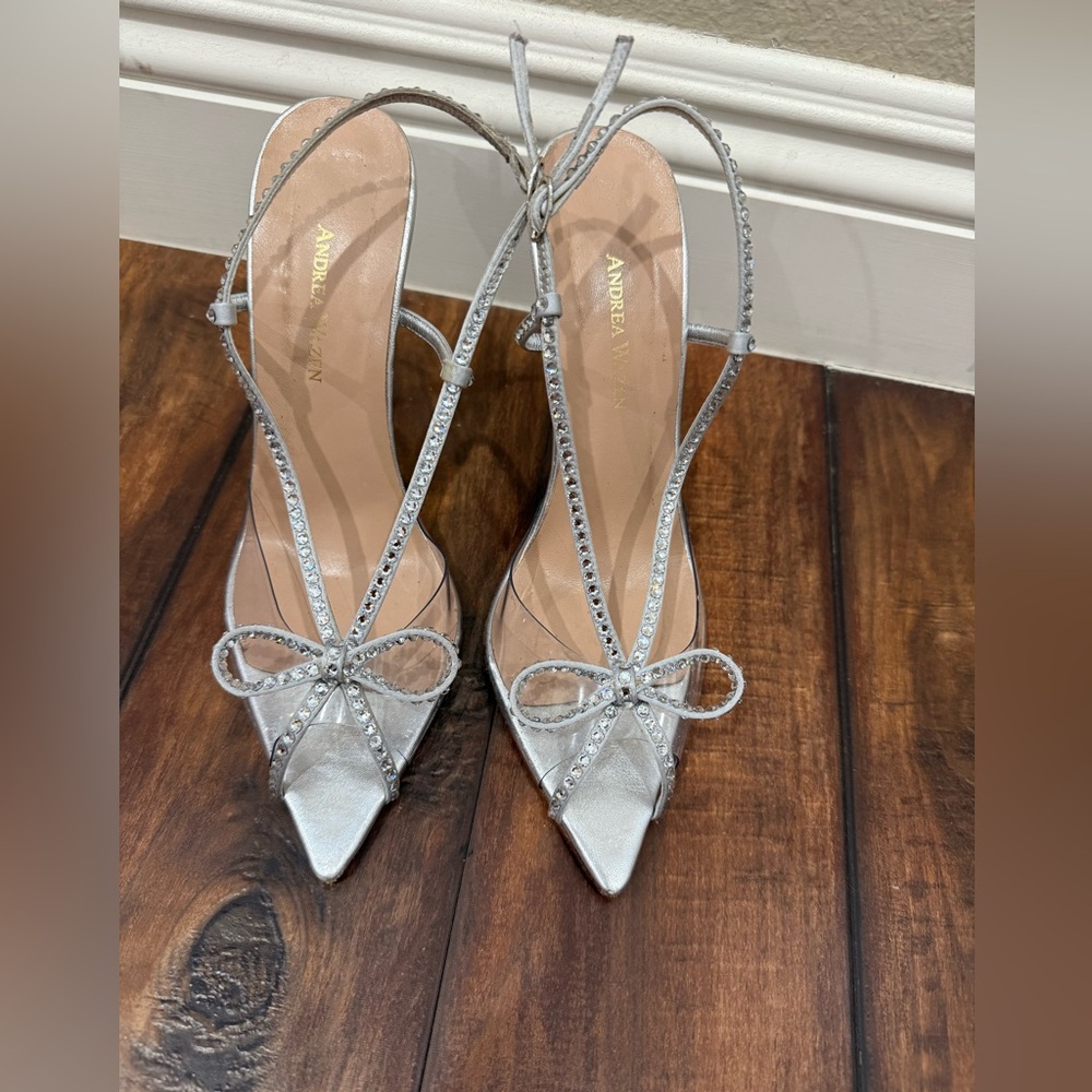 Andrea Wazen Kay Crystal Bow Pumps